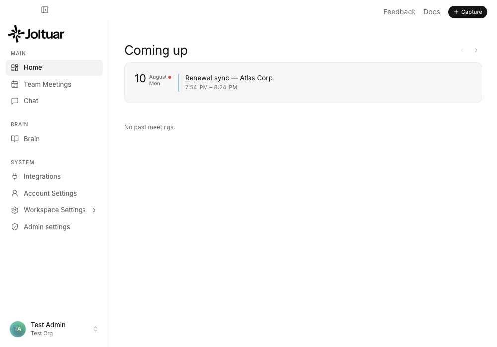 Add an upcoming meeting