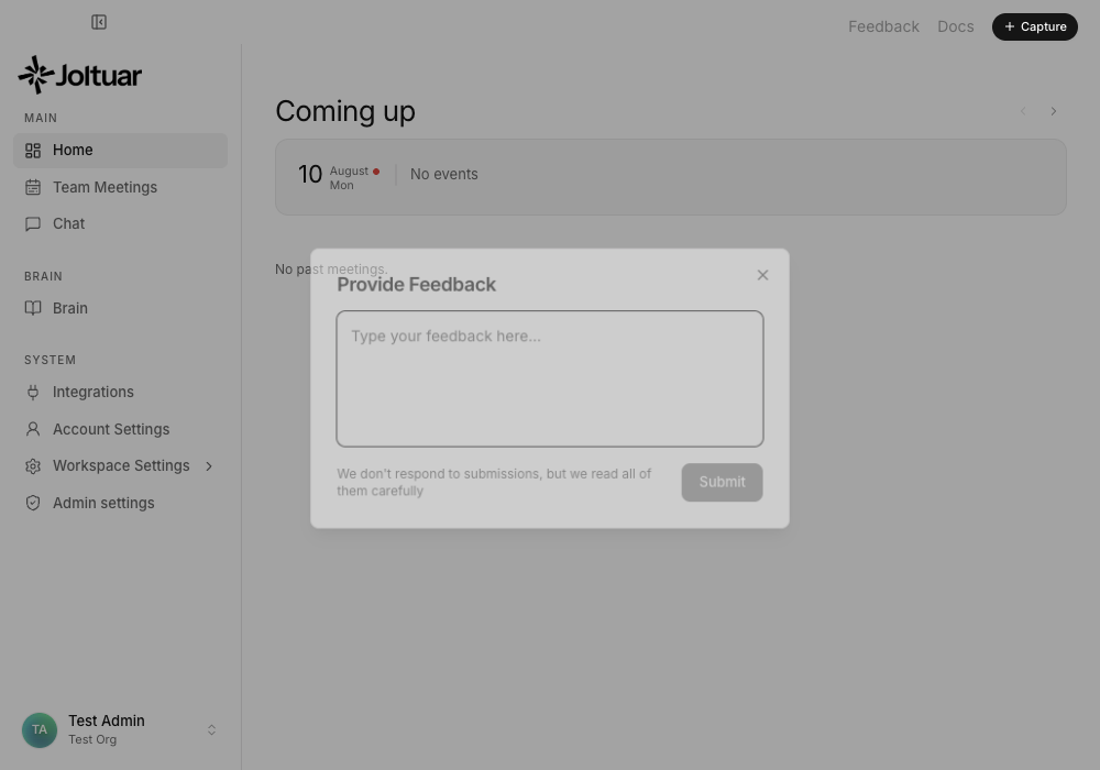 Open the Feedback panel