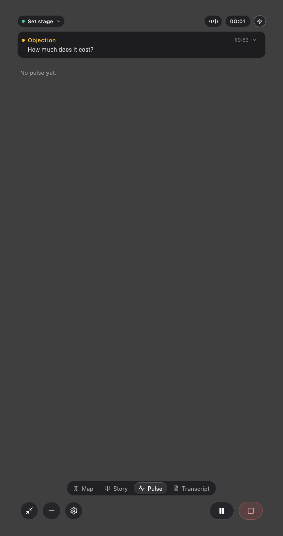 A signal appears from the customer