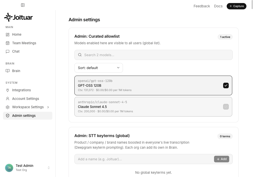 Disable a model on the allowlist
