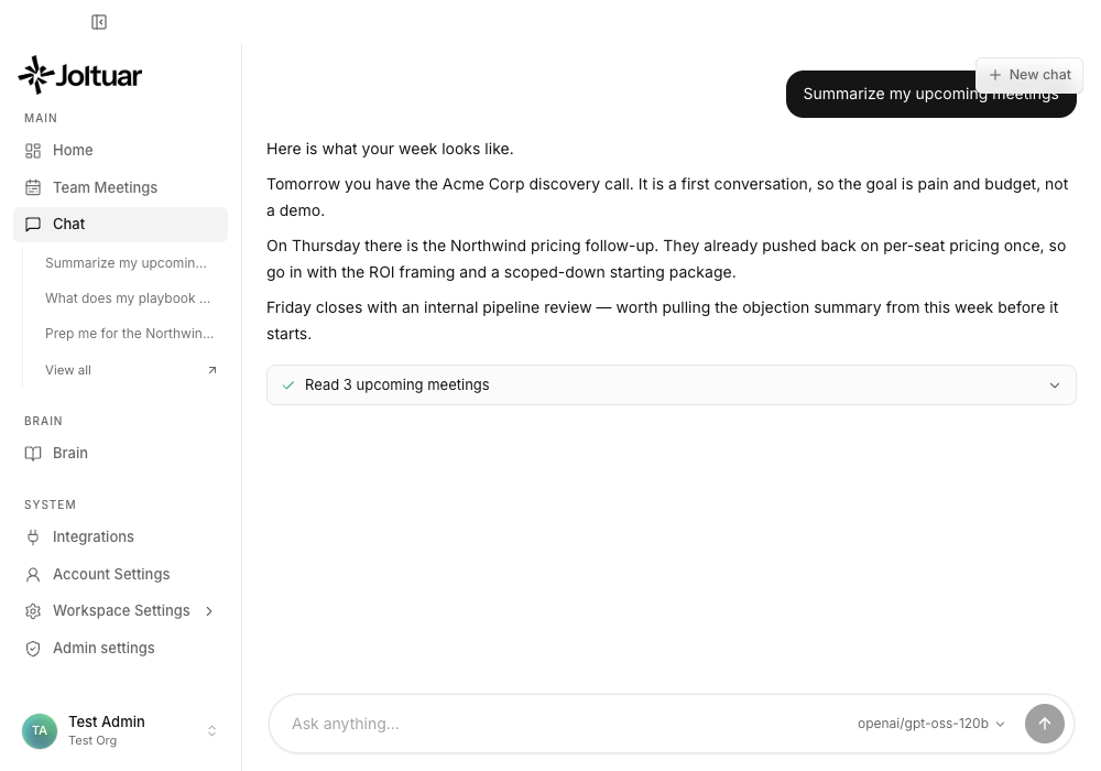 Open the recents under Chat