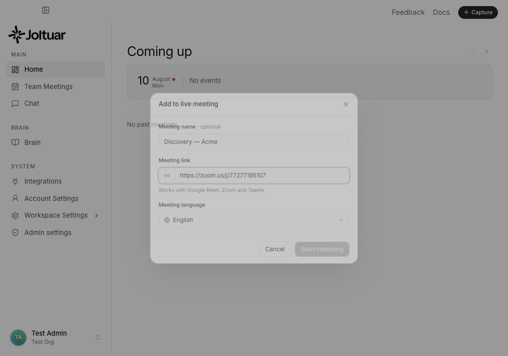 Paste the meeting link