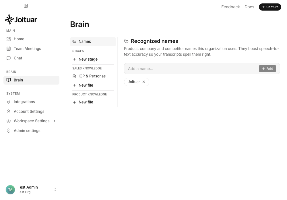 Add a product name