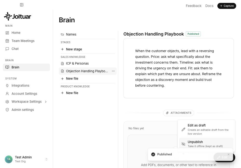 Publish the Playbook
